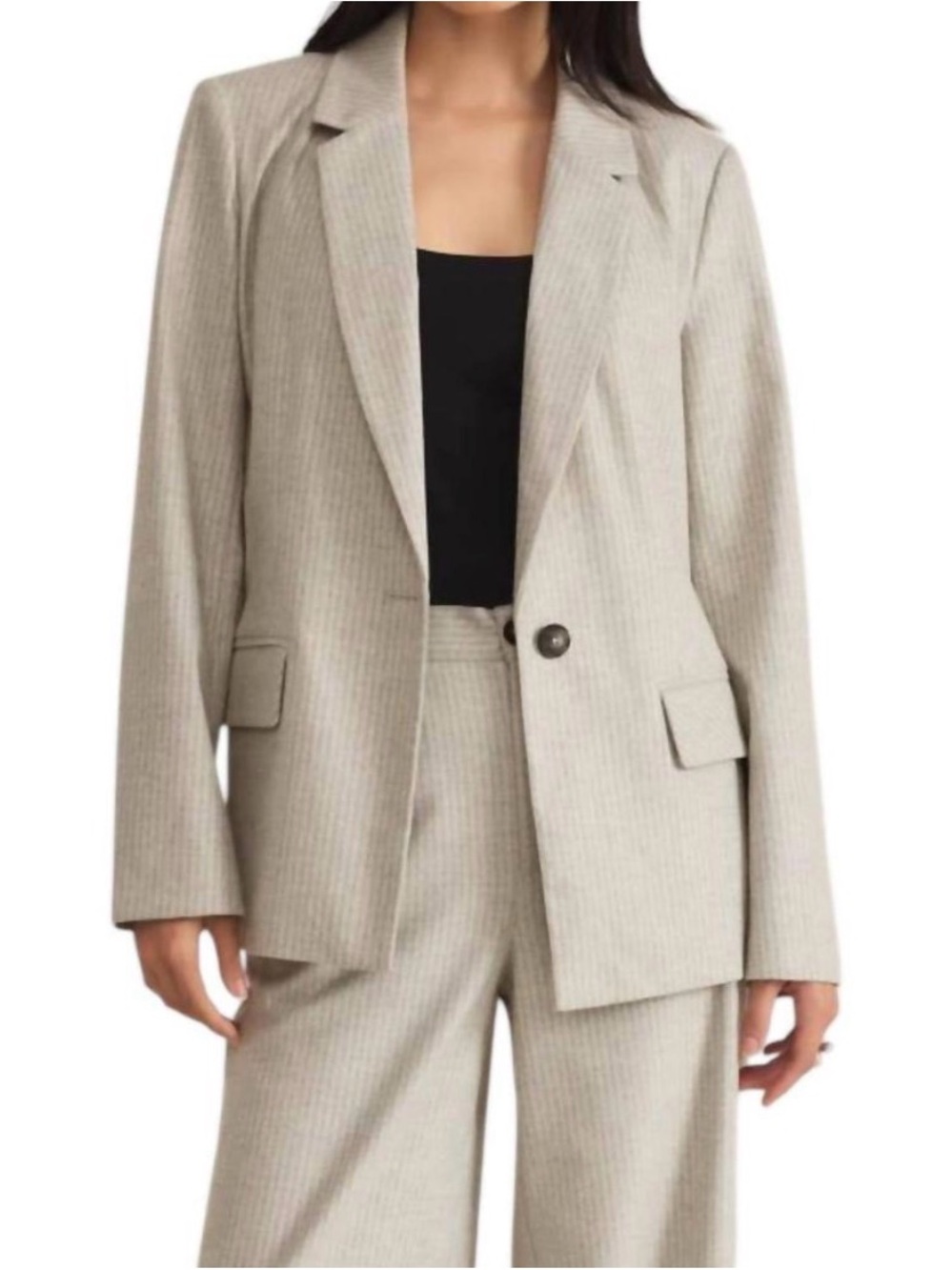 Z Supply Monroe Pinstripe Blazer in Sea Salt NWT